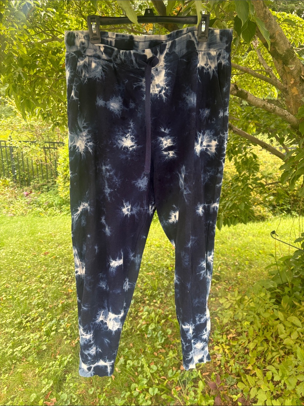 Jane and Delancey Navy and White Tie-Dye Jogger Pants